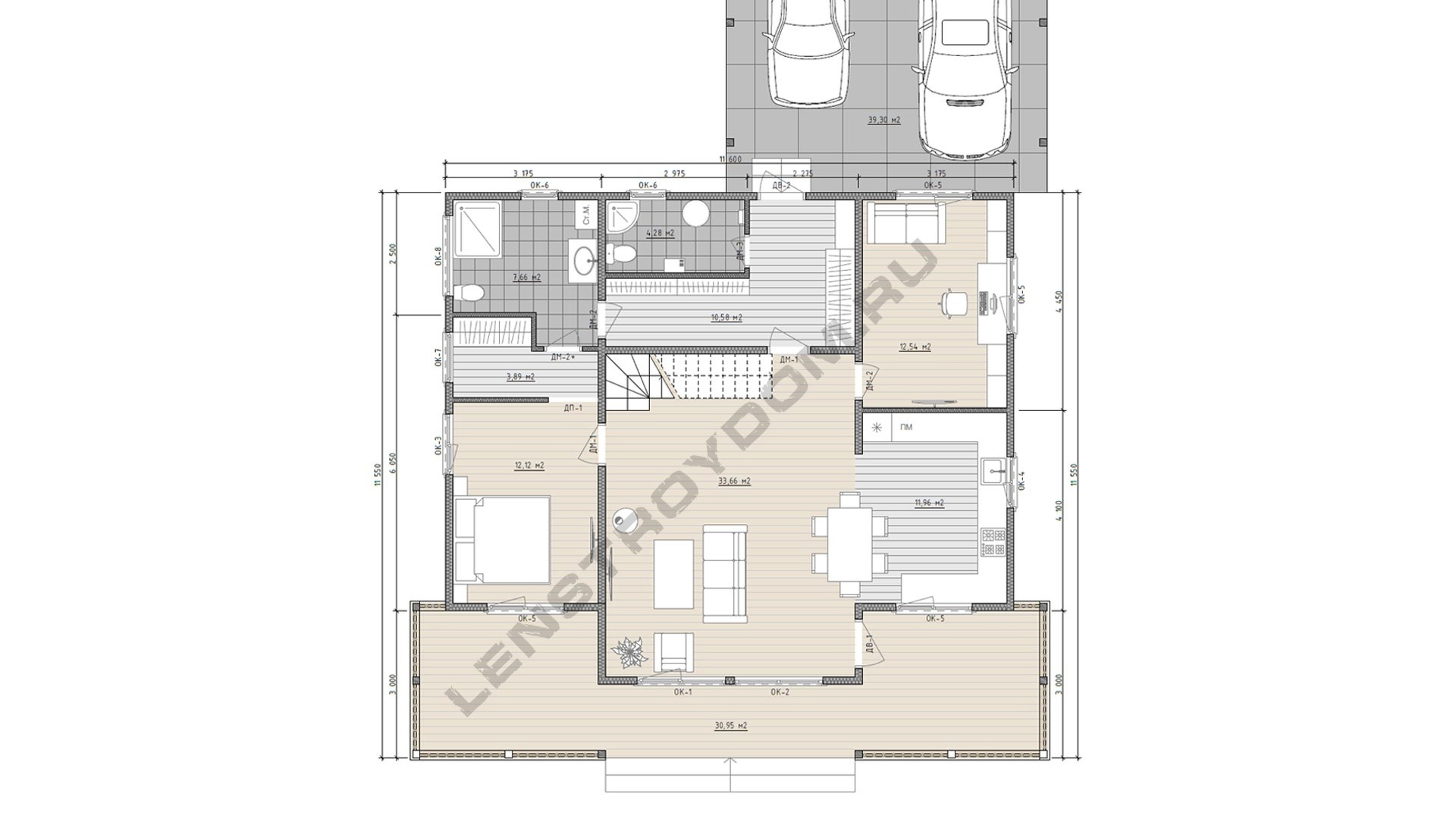 планировка первого этажа каркасного дома