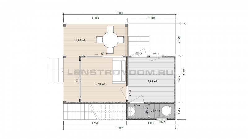 Планировка каркасного дома 6х3 м